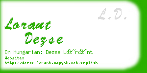 lorant dezse business card